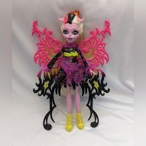 EUC Monster High Bonita Femur Freaky Fusion Skeleton & Moth Hybrid Doll (CBG63)